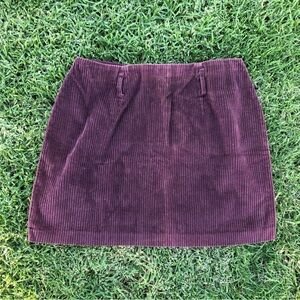 Vintage Express Corduroy Mini Skirt in Deep Burgundy
